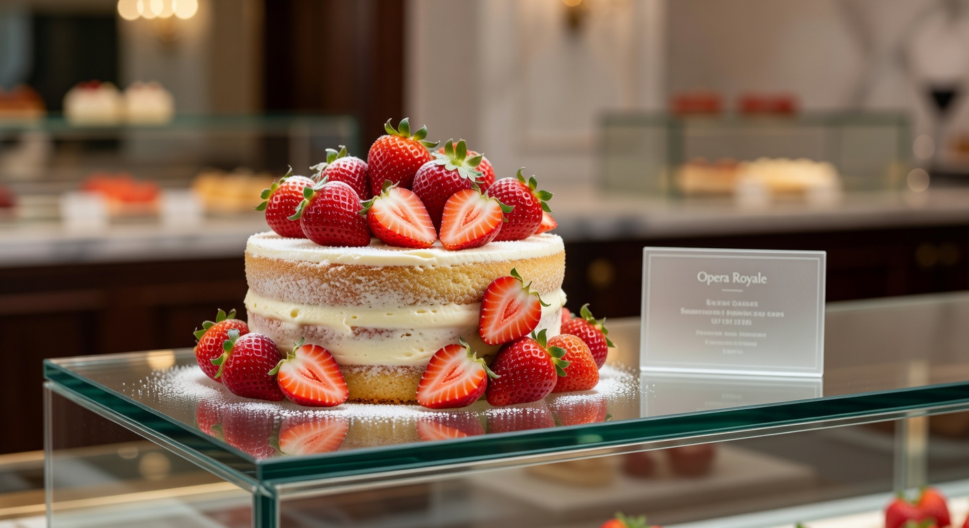 Vanilla berry naked cake with fresh strawberries